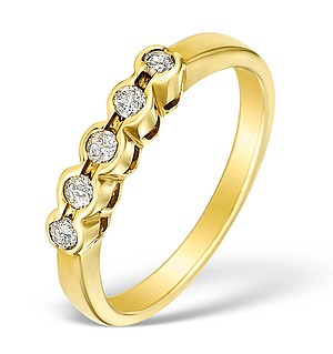 9K Gold Diamond 5 Stone Ring - E3588
