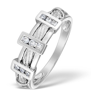 9K White Gold Diamond Set Ring - E3729
