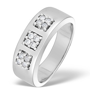 9K White Gold Diamond Set Ring - E3817