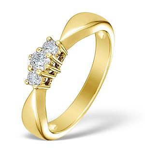 9K Gold Diamond 3 Stone Ring - E3920