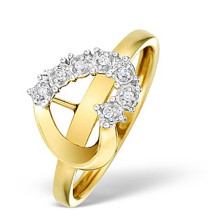 9K Gold Diamond Set Heart Ring - E4211