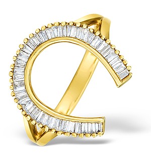 9K Gold Diamond Horseshoe Ring - E4336
