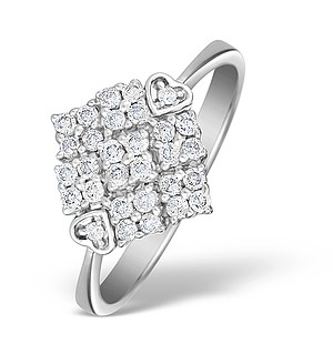 9K White Gold Diamond Pave Set Ring - E4636