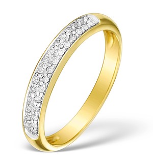 9K Gold Diamond Half Eternity Ring - E4063