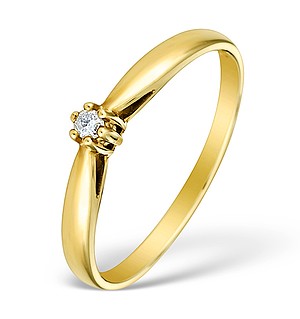 9K Gold Diamond Solitaire Ring - E4066