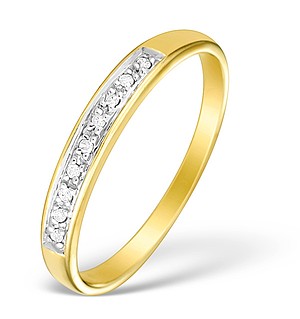9K Gold Diamond Half Eternity Ring - E4075