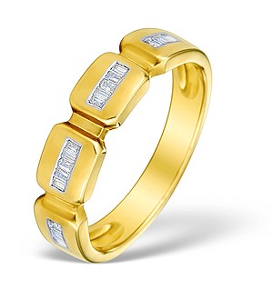 9K Gold Diamond Half Eternity Style Ring - E4016