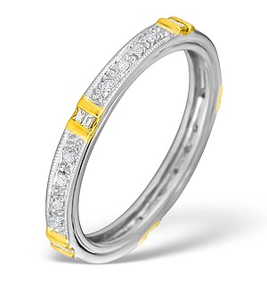 9K Gold Diamond Pave Full Eternity Ring - E4132