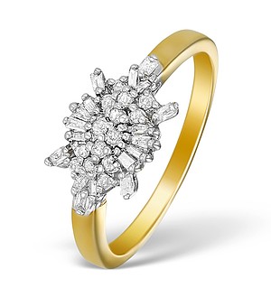 9K Gold Diamond Cluster Design Ring - E5538