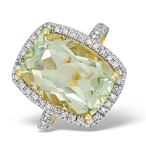 9K Gold Diamond and Peridot Cluster Ring - E5550