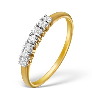 9K Gold Diamond 7 Stone Ring - E5561