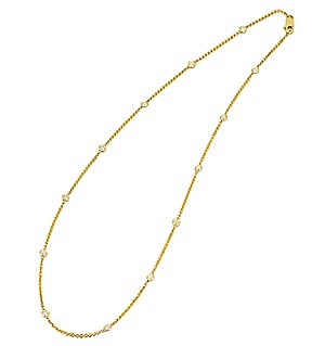 18K Gold Diamond Line Necklace 0.51ct