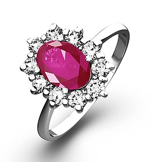 18K White Gold 0.50CT Diamond and 1.05CT Pink Sapphire Ring