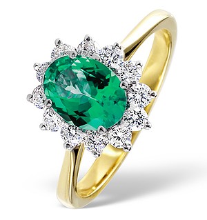 18K Gold 0.50CT Diamond and 0.70CT Emerald Ring