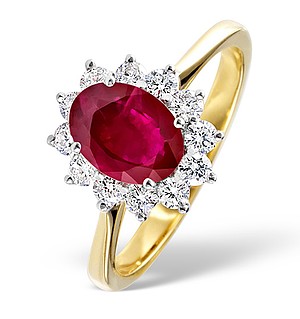 18K Gold 0.50CT Diamond and 1.15CT Ruby Ring