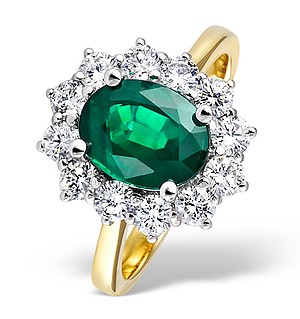 18K Gold 1.00CT Diamond and 1.95CT Emerald Ring