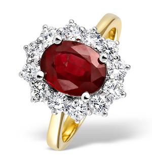 18K Gold 1.00CT Diamond and 2.40CT Ruby Ring