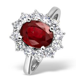 18K White Gold 1.00CT Diamond and 2.40CT Ruby Ring
