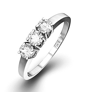 Chloe 18K White Gold 3 Stone Diamond Ring 0.30CT PK
