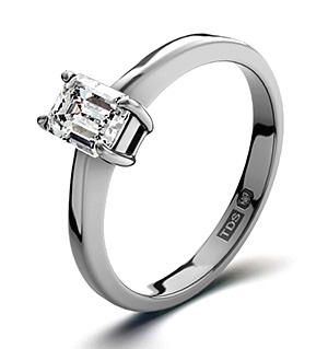 Emerald Cut 18K White Gold Diamond Engagement Ring 0.33CT-F-G/VS