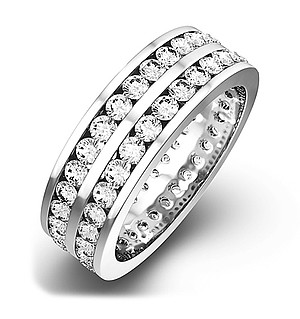 Lucy Platinum Diamond Full Eternity Ring 3.00CT H/SI