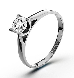 Certified 0.70CT Grace 18K White Gold Engagement Ring H/SI1