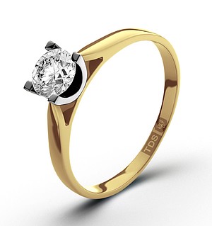 Certified 0.50CT Grace 18K Gold Engagement Ring H/SI2