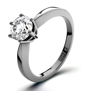 Certified 0.90CT Chloe High 18K White Gold Engagement Ring G/VS2