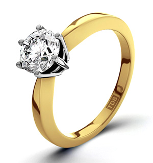 Certified 1.00CT Chloe High 18K Gold Engagement Ring G/VS1