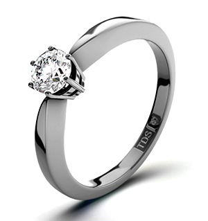 High Set Chloe 18K White Gold Diamond Solitaire Ring 0.33CT-H-I/I1