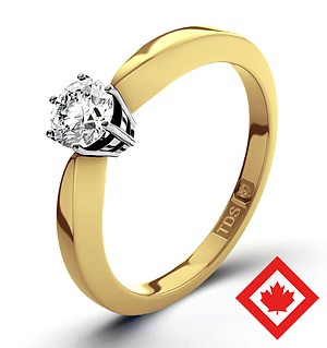 High Set Chloe 18K Gold Canadian Diamond Ring 0.30CT H/SI2