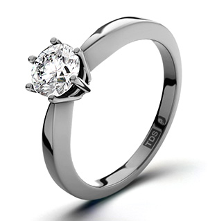 Certified 0.50CT Chloe High 18K White Gold Engagement Ring H/SI2