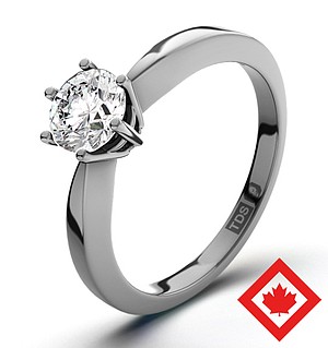 High Set Chloe Platinum Canadian Diamond Ring 0.50CT H/SI2