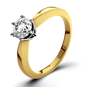 Certified 0.50CT Chloe High 18K Gold Engagement Ring H/SI2