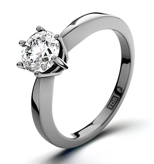 Certified 0.70CT Chloe High Platinum Engagement Ring H/SI1