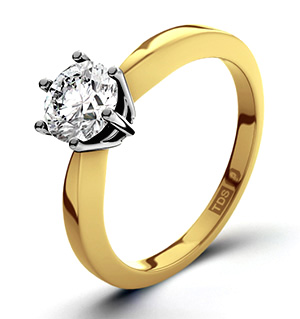 HIGH SET CHLOE 1.66CT BEST Value Diamond Solitaire Ring - 18K Gold