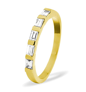EMERALD CUT 18K Gold Diamond ETERNITY RING 1.00CT G/VS