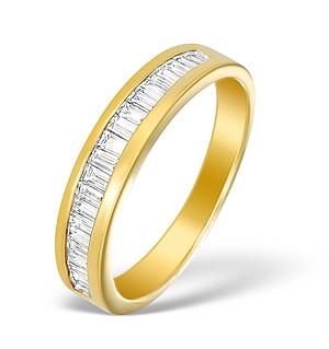 18K Gold Diamond Baguette Half Eternity Ring - N3689