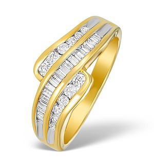 18K Gold Mixed Diamond Ring - N3693