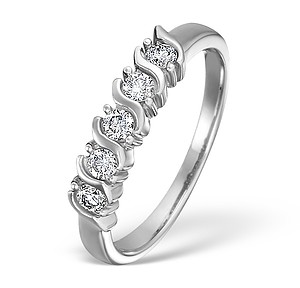 18K White Gold H/Si Diamond Ladies Half Eternity Ring
