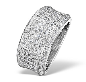 18K White Gold H/Si Diamond Ladies Pave Ring
