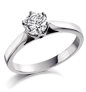 Certified 0.50CT Chloe Low Platinum Engagement Ring H/SI2