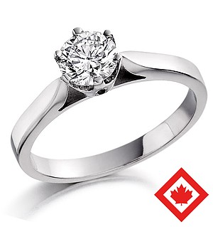 Low Set Chloe Platinum Canadian Diamond Ring 0.50CT H/SI1
