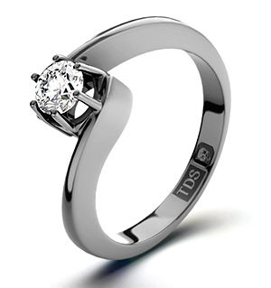 Leah 18K White Gold Diamond Engagement Ring 0.25CT-G-H/SI