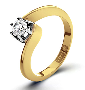 Leah 18K Gold Diamond Engagement Ring 0.25CT-H-I/I1