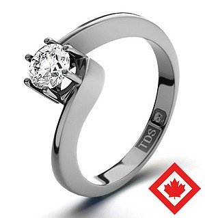 Leah 18K Platinum Canadian Diamond Ring 0.30CT H/SI2