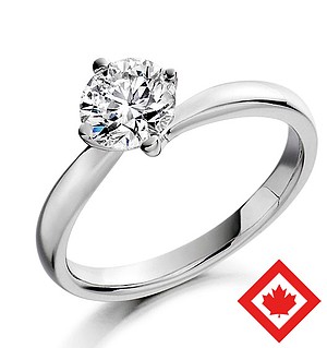 Lily 18K White Gold Canadian Diamond Ring 0.50CT H/SI1