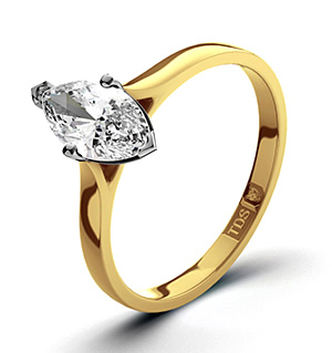 Marquise 18K Gold Diamond Engagement Ring 0.50CT-G-H/SI