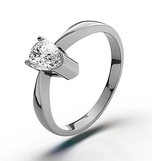 Pear Shaped 18K White Gold Diamond Engagement Ring 0.25CT-F-G/VS
