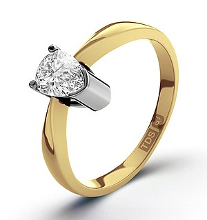 Pear Shaped 18K Gold Diamond Engagement Ring 0.33CT-F-G/VS